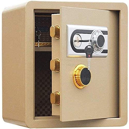 Mechanischer Safe, eingebauter Büropasswortschrank Mittelgroßes Upgrade Verstärkter 45 cm Vollstahl-Safe, gelber Safe