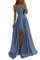 xxxiticat Damen Elegant Lange Ballkleider Satin A-Linie Hochzeitskleid Abendkleider Sexy Neckholder Spaghetti Brautkleid Kleider Lang Prinzessin Brautjungfer Kleid(ST,S)