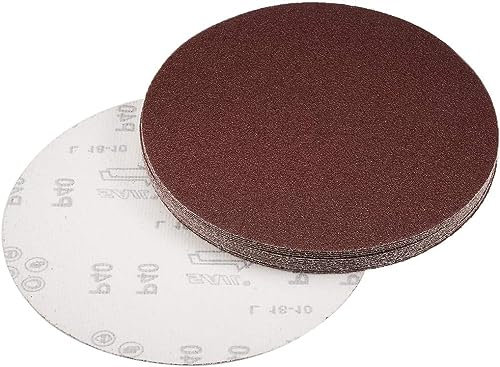 TA-VIGOR 15Pcs 200mm PSA Sanding Discs, 40 Grit 8 Inch Self Adhesive Stickyback Sandpaper Discs, Aluminum Oxide Sandpaper for DA Sander, Sand Automotive Car Paint, Wood, Metal