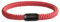 Paracord Armband | Schwarzer Edelstahl Magnetverschluss | geflochten aus Seemannsgarn | Segeltau | Maritim & Wasserfest | 8 mm Ø | Handgemacht | Damen und Herren | (Rot, 24.00)