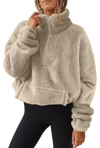 KONG JIMFAN Teddyjacke Damen Stillpullover 3 In 1 Jacke Daunenweste Softshelljacke Steppmantel Mädchen Kurz Trenchcoat Strickjacke Lang(Khaki,M)