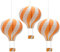 CEEYSEE 3 Stück Hängende Heißluftballon 30cm Bunt Papier Ballon Lampions mit Gondel Falten Papierlaterne für Hochzeit,Party Dekorationen (Orange/RQCNS)