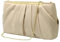 ZOUIQSS Abendtasche Damen Clutch Elegant Brauttasche aus Plissierter Satin mit Kette Handtasche für Hochzeit Abschlussball Party(Satin Champagner)