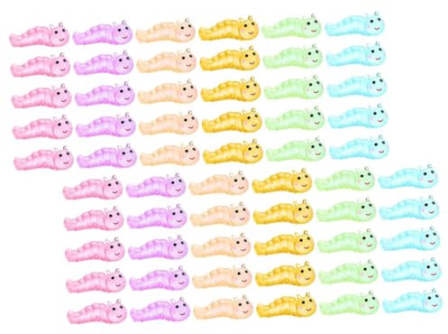 VINTORKY 60Stücke leuchtende Mikrolandschafts Raupenfigur Cartoon Raupendekoration für Garten und Puppenhaus Glow The Dark