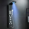 KINKIBOS Unibody Colonne de Douche Thermostatique, Panneau de Douche à 6 Fonctions avec LED, Colonne de Douche Hydromassante avec Mitigeur et Buses Massants, Acier Inox 304 Noir