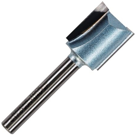 Rennie Tools - Punta per fresa dritta, diametro di taglio 17,5 mm x 20 mm, scanalatura x 1/4, punta in TCT, a 2 scanalature, compatibile con Makita Bosch Trend, Katsu, DeWalt, ecc. Punta per fresa da