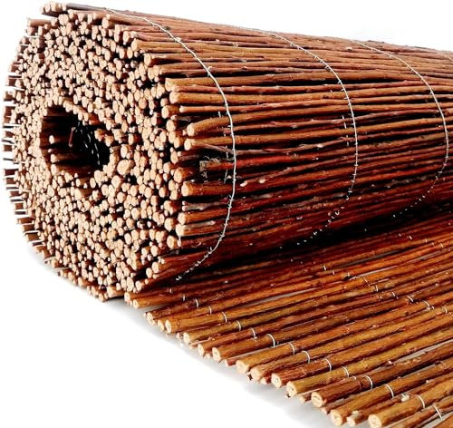 4M Wide Natural Garden Willow Fence Panel Screening Roll Privacy Border Wind & Sun Protection (1.5m x 4m)
