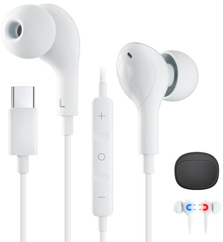 iPhone Kopfhörer mit Kabel für iPhone 17 Pro, [𝐀𝐩𝐩𝐥𝐞 MFi Zertifiziert] USB C Kopfhörer Typ C In-Ear Kopfhörer, Magnetisch, Mikrofon für iPhone 17 Air/16/15/iPad Pro/Samsung S25/S24