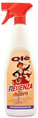 Olè oiè oies Ressenza AMBRA 12 pezzi, PROFUMA, DEODORIZZA ambienti, IGIENIZZA, DETERGE, SPOLVERA superfici. 750ml