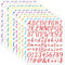 Alphabet Numbers Sticker Set Multi Colour 12 Sheets Custom Name Self Adhesive Vinyl DIY Decal Colourful Kit