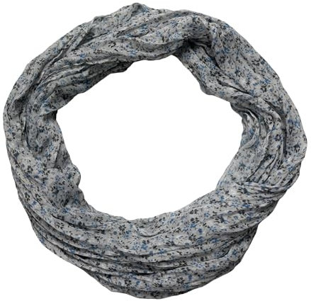 beybey® zarter Damen Loop Schal aus einem sehr feinen Material aus Seide und Baumwolle und in exkluisve Farben. (Blümchen grau)