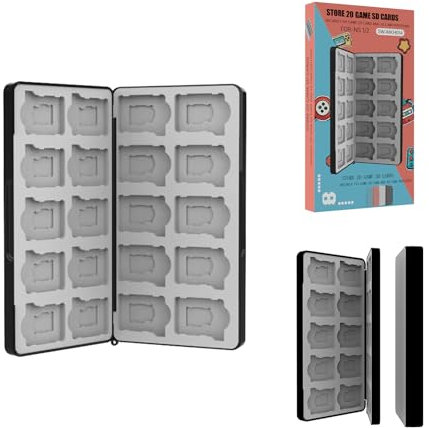 MotuTech Etui de Cartes de Jeu pour Nintendo Switch 2/1/Lite/OLED Boîtier Housse de Rangement pour 20 Jeux et Carte Micro SD (Noir)