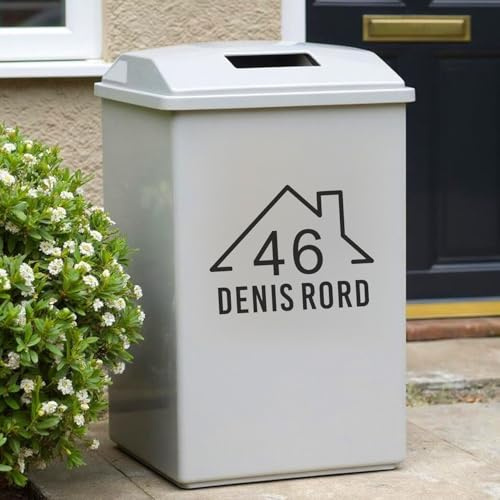 Étiquettes De Poubelle Personnalisées, Autocollants En Vinyle Personnalisés For Poubelles À Roulettes, Autocollants Individuels For Poubelles Avec Numéro De Maison Et Nom De Rue(2pcs)