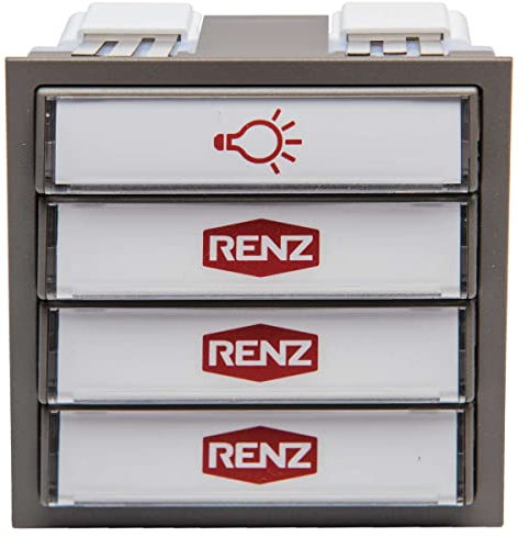 RENZ Tastenmodul mit 1 Lichttaster & 3 Klingeltaster grau RENZ Nummer 97-9-85276