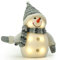 Gravidus Schneemann mit energiesparender LED-Beleuchtung, 20 cm hoch (Grau) - Weihnachtsdeko für Innen, batteriebetrieben