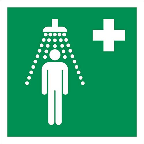 Notdusche Rettungszeichen Rettungswegschild Schild Nachleuchtend ASR A1.3 150 x 150 mm