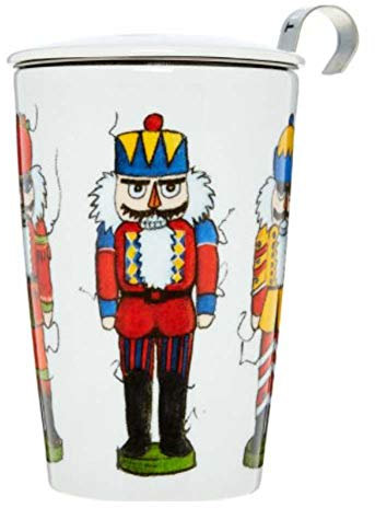 Teaeve Nutcracker Design Double Walled Reusable Travel Mug with Infuser Basket
