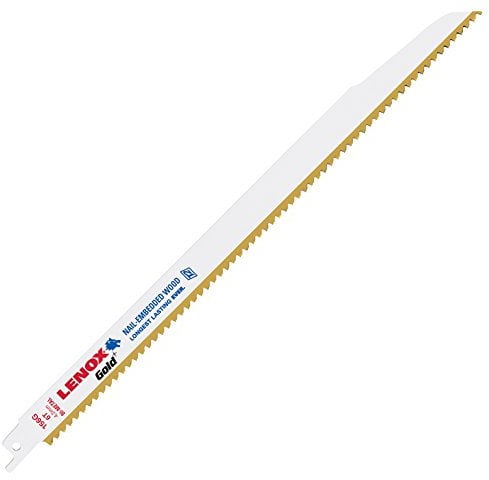 Lenox Tools 21061156GR 04 mm 6 TPI Gold Power Arc Reciprocating Saw Blade for Wood and Nail-Embedded Cutting (Pack of 5)