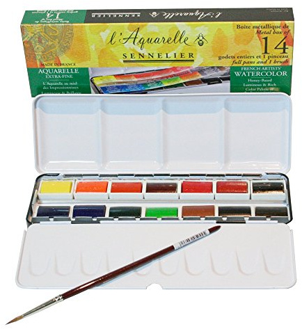 Sennelier French Wc Metal Set W 14 Full Pans