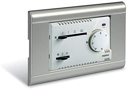 Perry 1TITEF365/MC Termostato per Fan Coil da Incasso, Bianco