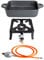 PAELLA WORLD International – Fornello a Gas fornello da Campeggio Set con Padella in ghisa, Quadrata e Collegamento Gas Set di 3, Multicolore