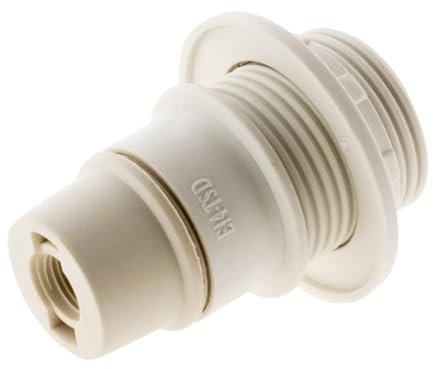 Zenitech - Douille Thermoplastique E14 avec Bague Simple - Finition Lisse Blanc - Tension Max 250V - Intensité Max 2A - Idéal pour Éclairage Intérieur - Blanc
