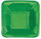 12cm Foil Green Square Paper Appetiser Plates, Pack of 8