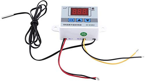 XH-W3002 Controlador Temperatura Digital DC 24V Termostato Precableado con Sensor Impermeable 2 Etapas Calefacción y Refrigeración(DC12V)