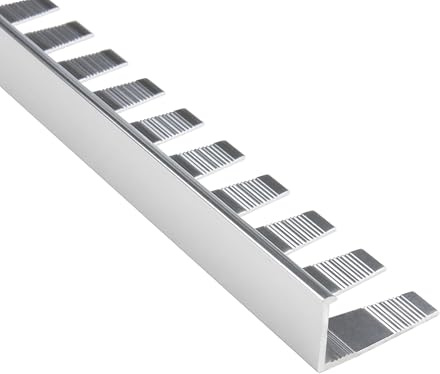 Alu L-Profil biegbar Fliesenschiene Schiene silber 2,7m 10mm poliert | Als Kantenschutz für sichtbare Außenecken und saubere Fliesenabschlüsse, 10mm Profilmaß, 2,7m, Aluminium, poliert, silber
