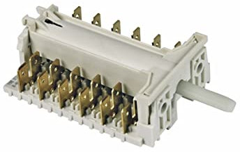 EUROPART Interruptor de horno compatible con Bosch Siemens 00173809, selector, acero inoxidable, 6/4,6 mm