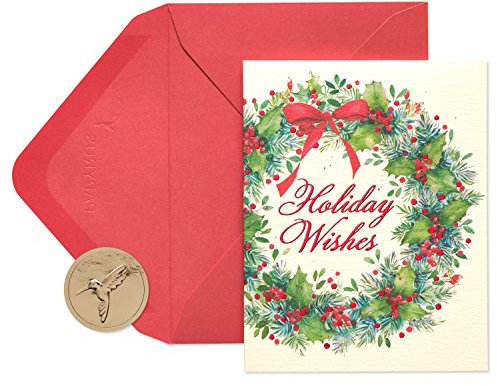 Papyrus Petite Weihnachtskarten in Box mit Umschlägen, wunderbarer Feiertag, Kranz, 20 Stück
