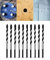 QWORK® Bohrer-Set für diverse Materialien: Fliesen, Beton, Ziegel, Glas, Kunststoff und Holz, 10 Stück, 6 mm