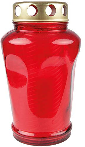 HS Candle Grabkerze 6eck Rot mit Einer Brenndauer von ca. 50h