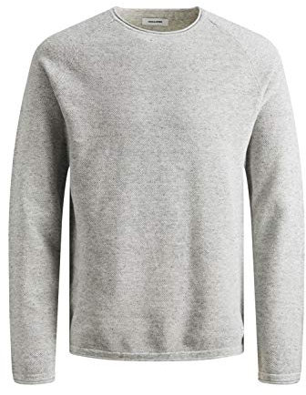 Jack & Jones Jjehill Knit Crew Neck Noos, Suéter Hombre, Light Grey Melange, XXL