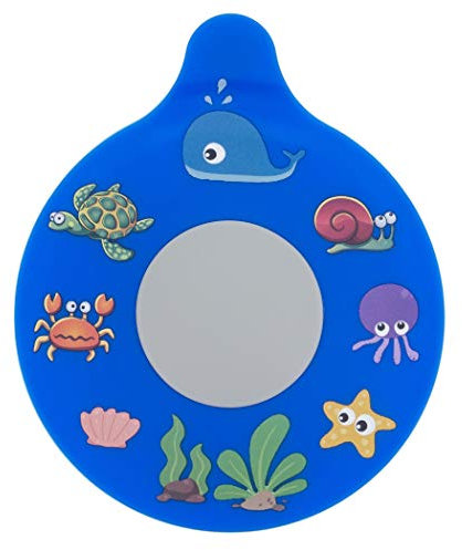 Universal Stöpsel, 1 Stück, Blau mit Meer Design, Ø 13 cm Stopfen, Silikon Abfluss Stopfen mit Saugnapf, Ablauf Stöpsel für bis Ø90 mm Abflüsse, Wannenstopper für Badewanne, Dusche, Waschbecken, Spüle