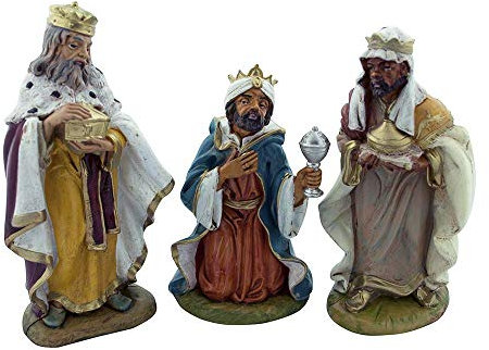 Three Kings Collection Weihnachtskrippensammlung, Weisemen, traditionelle Krippenfiguren mit neuen Händlern, handbemalt und hergestellt in Italien, drei Weisen (stehend)
