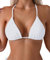 Tainehs Damen Sexy Neckholder Tanga Bikini Top String Micro Triangel Bikini Top Badeanzug, Weiss/opulenter Garten, S