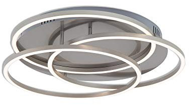 BRILONER Leuchten - LED Deckenleuchte, Deckenlampe dimmbar, inkl. Memoryfunktion, 60 Watt, 4.800 Lumen, 3.000 Kelvin, Matt-Nickel, 546x100mmm (DxH), 3248-012