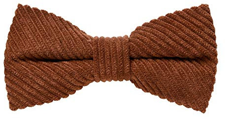 MASADA Herren Cord-Fliege braun im Retro-Look vorgebunden, stufenlos verstellbar, handgefertigt mit Hakenverschluss - 12 x 6 cm