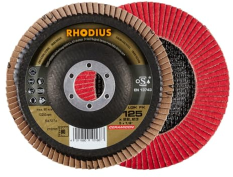 RHODIUS TOPline LGK FK Fächerschleifscheibe 125 x 22,23 mm K80 10 Stk