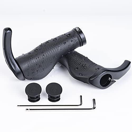PRUNUS 04 Fahrradgriffe Ergonomisch, Griffe Fahrradlenker Hörner mit Doppel-Lock-On-Design, Fahrrad Griffe/Lenkergriffe für MTB,BMX,Faltrad u.s.w.