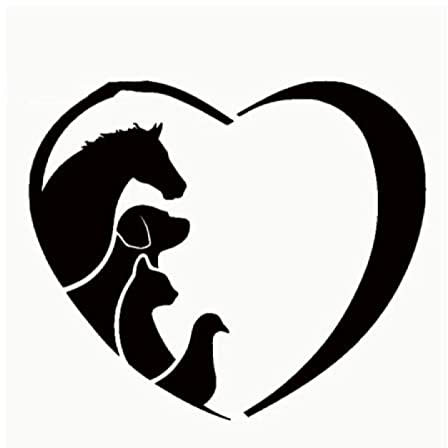 GAETOYEN Auto Sticker Autoaufkleber Lustig Dog Tierliebhaber Liebe Herz Aufkleber Pferd Katze Hund Tierarzt Auto Aufkleber Für Auto Seite LKW Fenster Tür Vinyl Aufkleber（15Cm） C1S3926(1PCS)