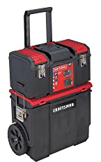 CRAFTSMAN 19-in. 3-in-1 Rolling Tool Box with Wheels, Red, Plastic, Lockable (CMST18614)