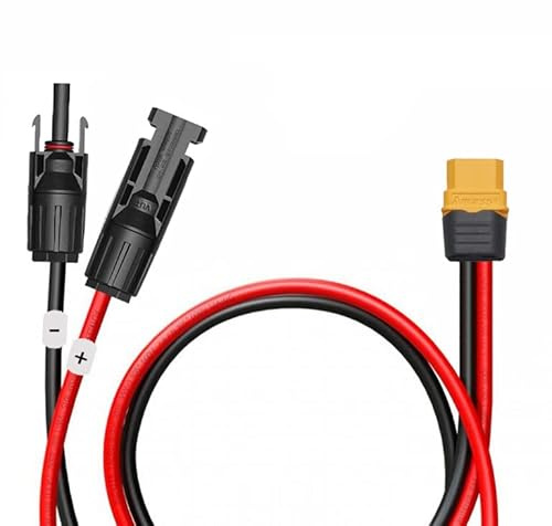 AUTKLER DC xt60 stecker solar panel verbinder Kabel,Solarmodule Zubehör,Hochleistungs Netzkabel,4mm² Solarstecker Solarladekabel auf XT60(XT60 Solar Stecker)