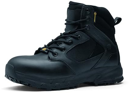 Shoes for Crews Defense Mid Scarpe da Lavoro (senza punta in acciaio) Certificato CE 02 HRO WR SRC Stivali Unisex con Suola Antiscivolo Scarpe Impermeabile Uomo Donna, Nero , 48 EU