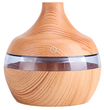 Dioche Diffuser Aromatherapie, USB LED Touch Luftbefeuchter mit Holzmaserung und Aromadiffusor (300 ml) für Zuhause, Yoga, Büro, Spa und Schlafzimmer
