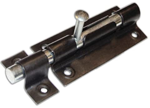 Oreca CATENACCIO A Cannone per MOBILI 100MM - con CONTROPIASTRA - Acciaio ZINCATO Verniciato Nero