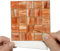 Alwayspon Fliesenaufkleber mit Mosaik-Effekt, selbstklebend, Spritzschutz, Kamin, Treppe, Fliesenaufkleber, zum Aufkleben, für Küche, Badezimmer, Wand, 10 cm, Orange, 25 Stück