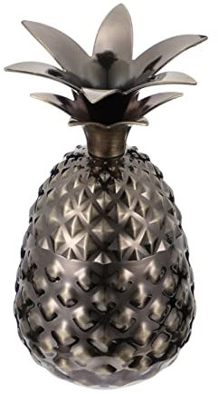 MEGCI Ananas-Form-Eiskübel-Edelstahl-Eiskübel mit Deckel für Barhaus-Getränkewanne, Wein, gekühlter Bierflaschen-Eimer
