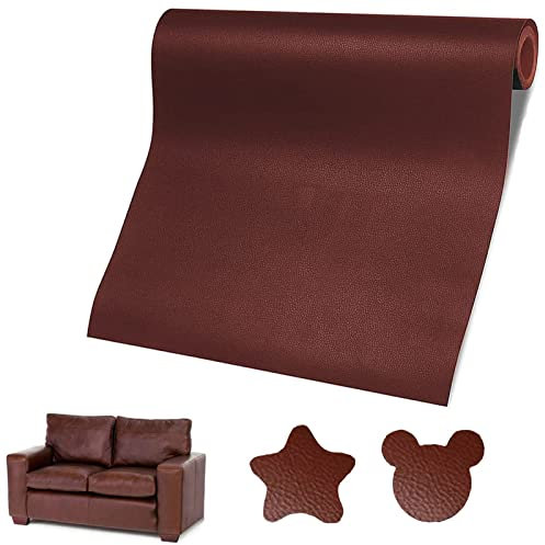 LZYKJGS Cuir Autocollant Canape, Patch de Réparation en Cuir, 60 x 137cm, Rouleau Adhesif Cuir, Cuir Patch Réparation pour Canapés Sièges de Voiture Sacs à Main Vestes Siège Bricolage (Brun)